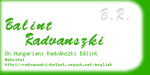 balint radvanszki business card
