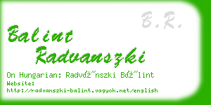 balint radvanszki business card